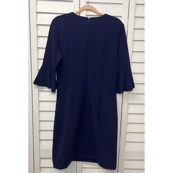 Banana Republic Bell Sleeve Stretch Sheath Dress Size 12 Deep Purple NWT - Picture 6 of 7